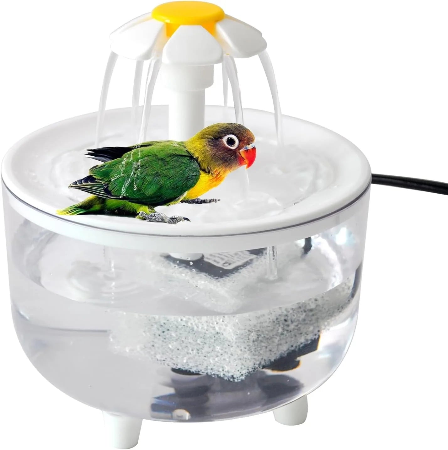 Indoor Bird Bath Fountain Automatic Shower Tub with Filter Pump Easy Clean for Small Medium Birds