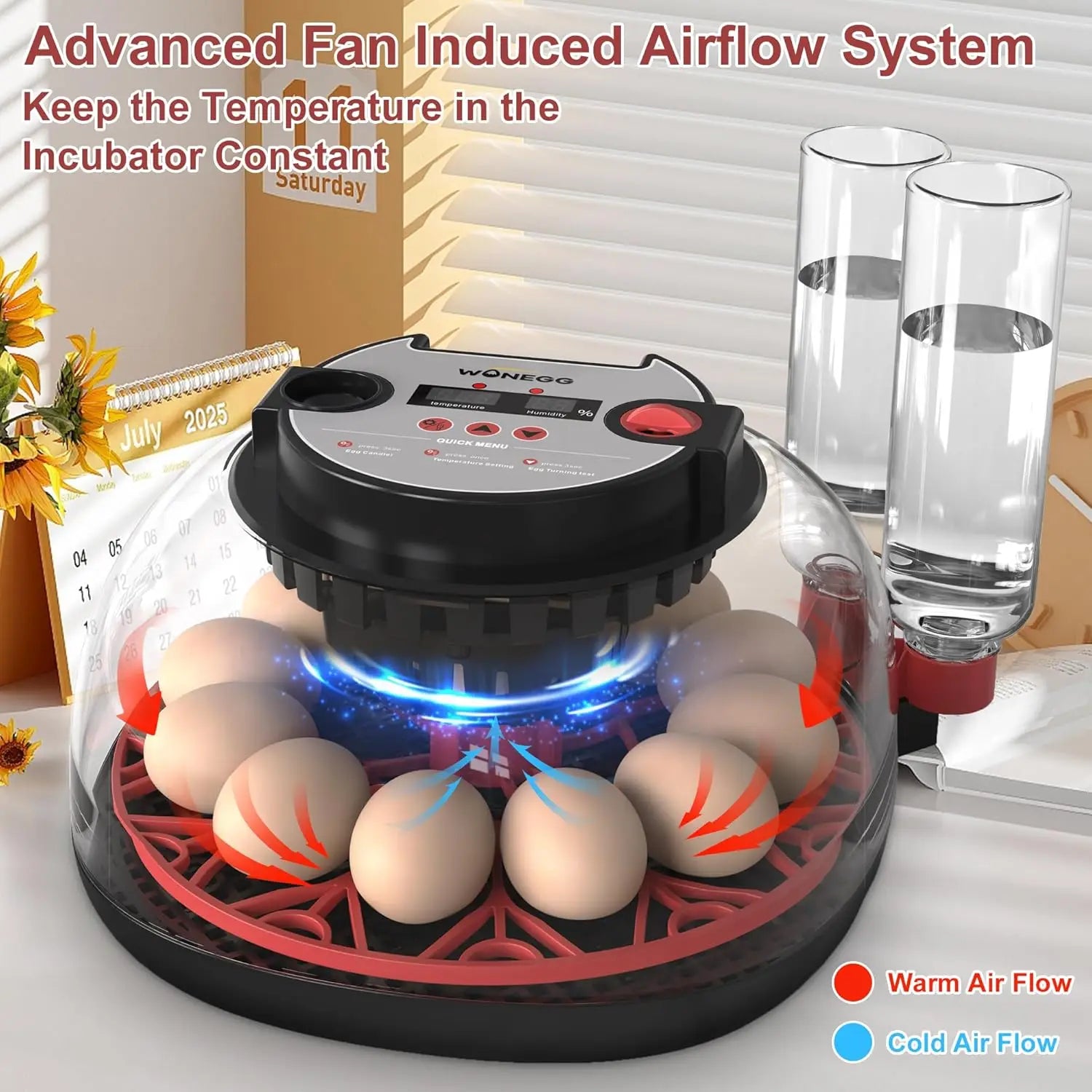 12 Automatic Egg Incubators for Hatching Eggs With Smart Temperature Control, Auto Turner, LED Candling