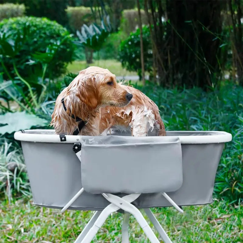 Elevated Bath Tubs for Bath Shower Grooming , Foldable Pet Bathing Station Adjustable, Ideal For Medium To Large Pets