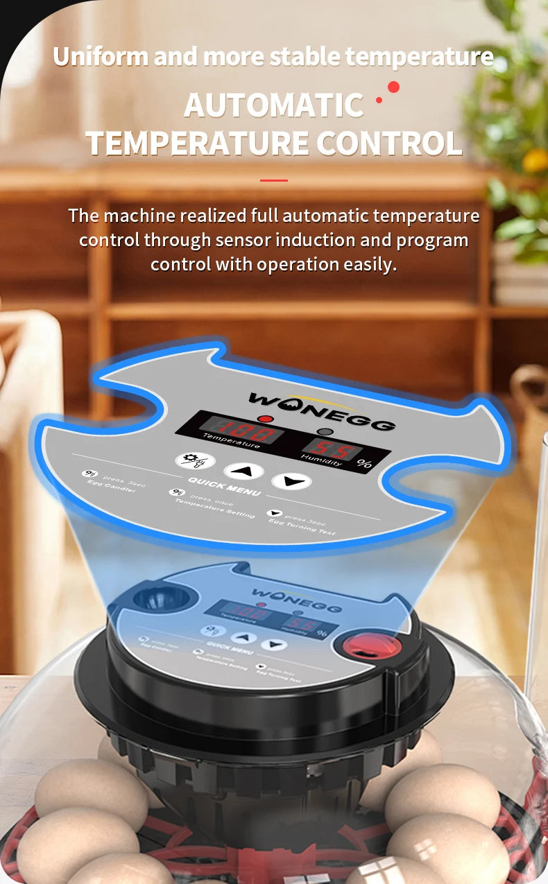 12 Automatic Egg Incubators for Hatching Eggs With Smart Temperature Control, Auto Turner, LED Candling