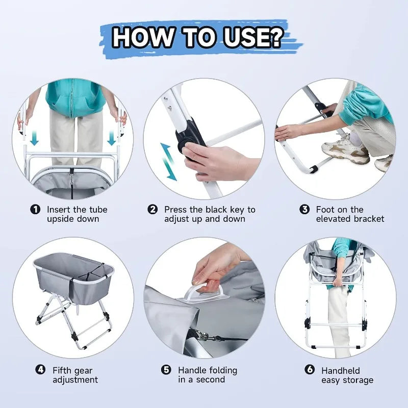 Elevated Bath Tubs for Bath Shower Grooming , Foldable Pet Bathing Station Adjustable, Ideal For Medium To Large Pets