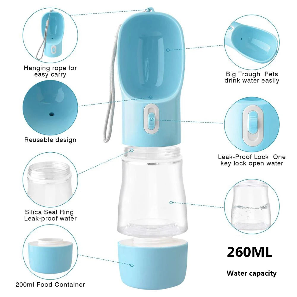 Dog Cat Water Feeder Bottle Portable Outdoor Walking