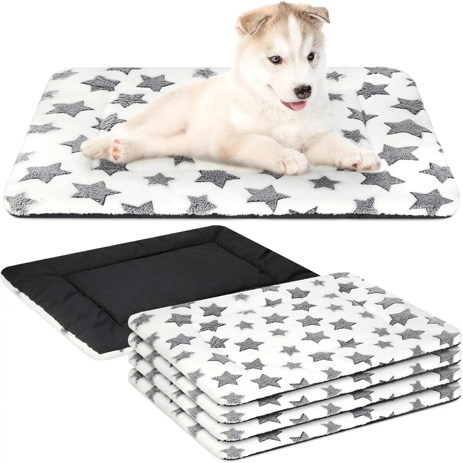 4 Pcs Crate Pads, Ultra Soft Warm Washable Kennel Mat for Small to Large Dogs Cats