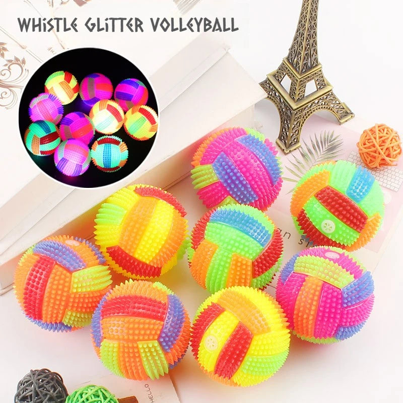 Glowing Ball Dog Toy Led Bouncy Chew Ball Color Light Ball Interactive Toys for Small Dogs