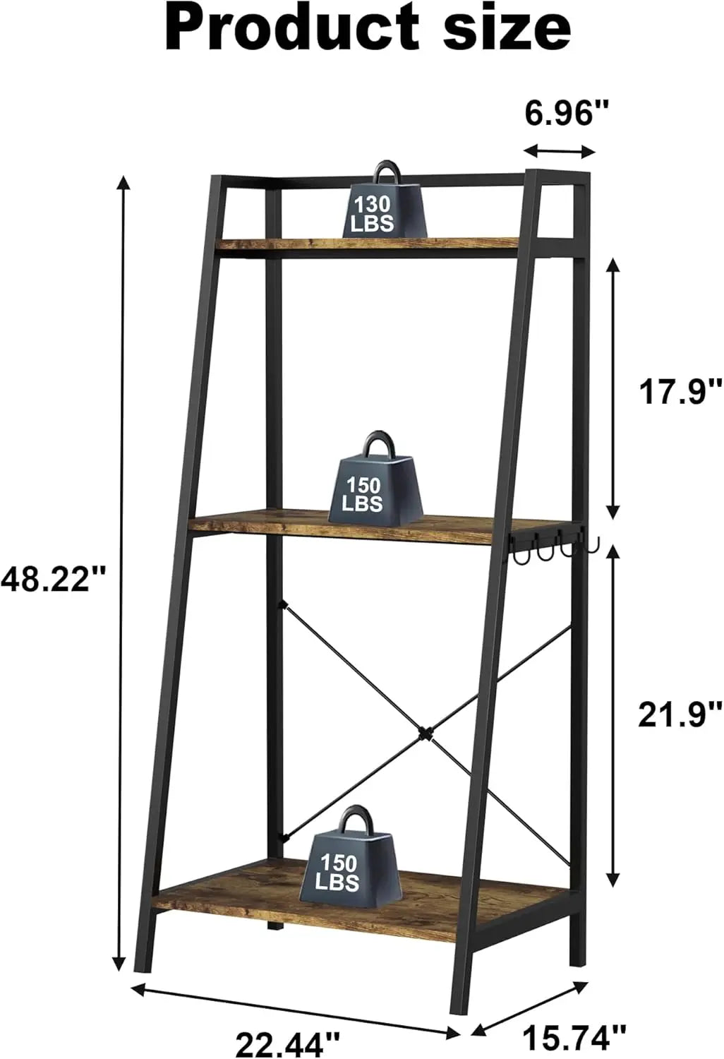 5-10 Gallon Metal Aquarium Stand with Plant Shelf and Storage, Fits Turtle and Reptile Tanks