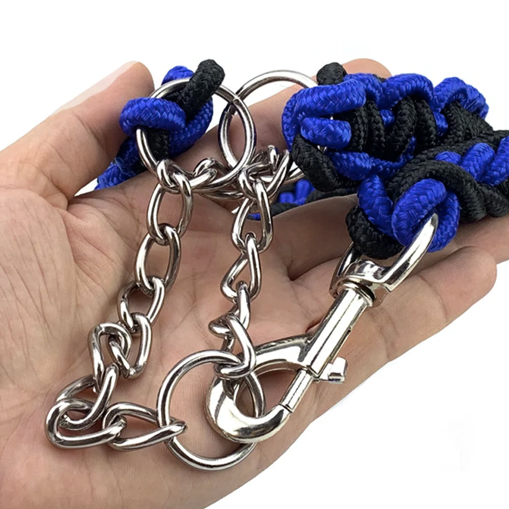 Nylon Braided Dog Collar And Leash Set Traction Rope For Small Medium Large Dog
