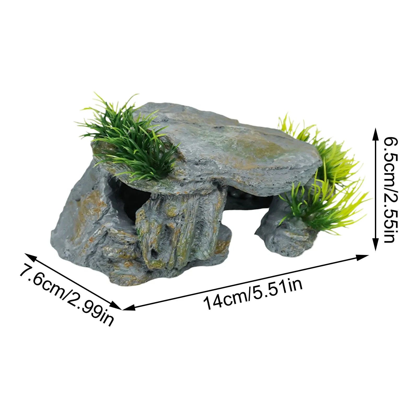 Aquarium Reptile Cave Platform Decoration Landscape Resin Habitat Hide Rock