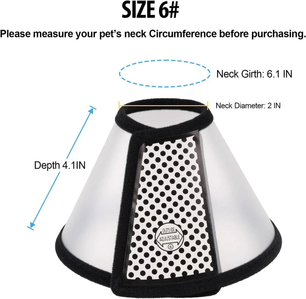 Adjustable Recovery Pet Cone E-Collar for Cats Kittens Rabbits, Plastic Protective Collar Wound Healing
