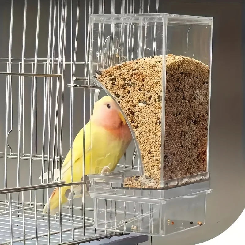 Transparent Cage Automatic Bird Feeder Anti Splash