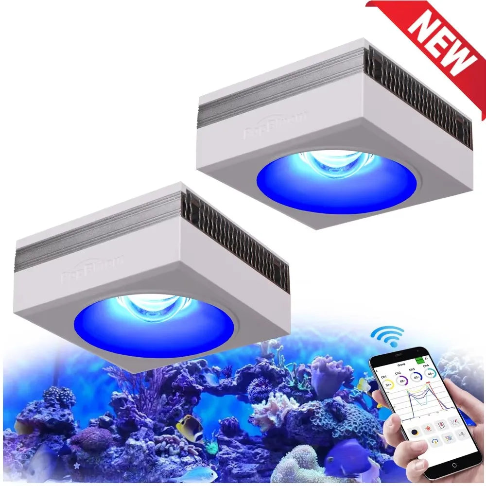 RL90 WiFi Led Aquarium Light Full Spectrum, Reef Light Aquarium Saltwater Coral Growing Marine Aquarium Tank Lamp