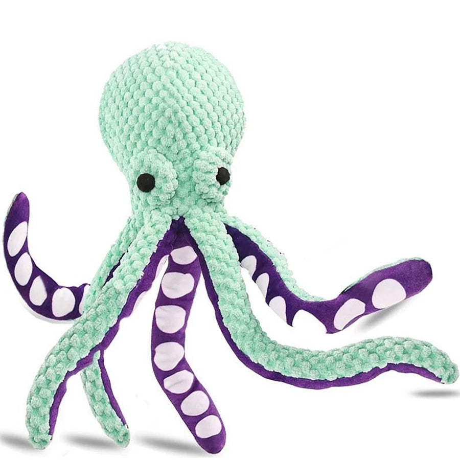 Dog pet plush octopus toy interactive sound large and small dog boredom companion toy
