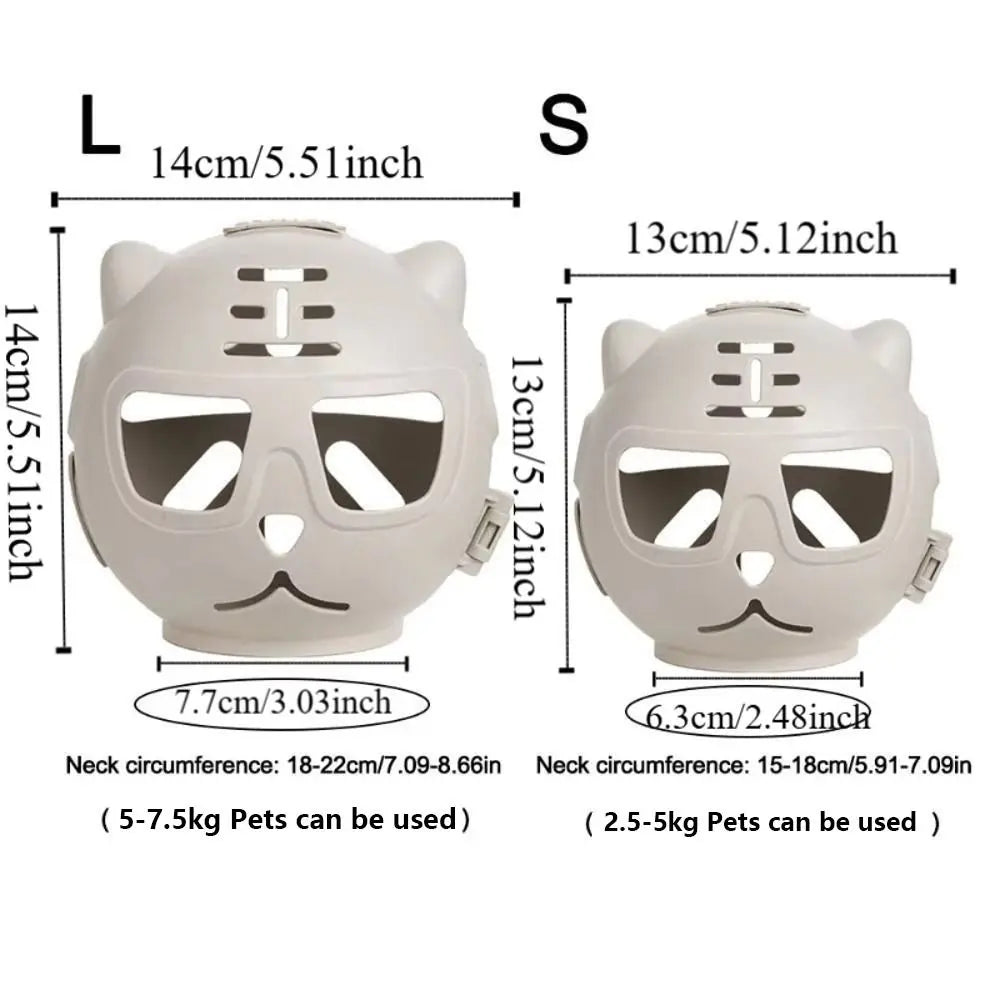 Transparent Cat Bubble Muzzle Anti-Bite Hood Breathable Anti-Licking Cat Head Cover