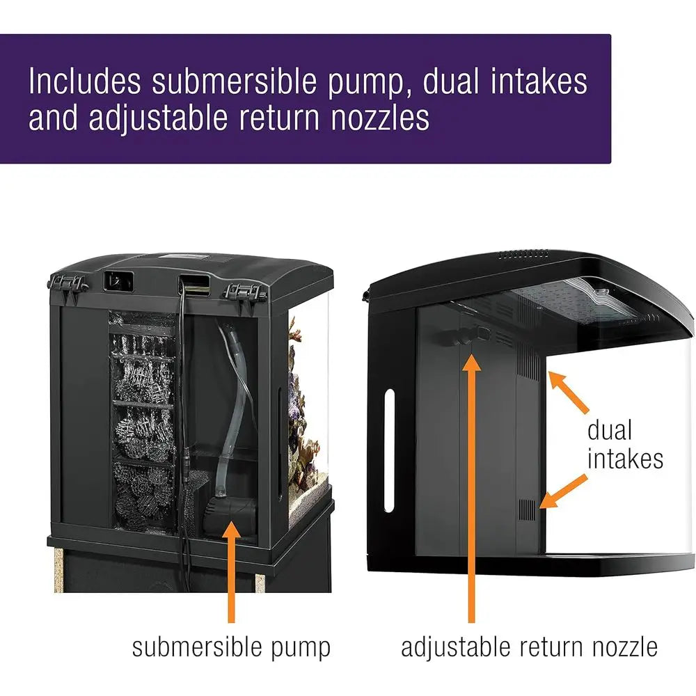 Aquarium Kit, Nano Tank, Customizable LED Lighting,  Saltwater and freshwater Environments, 16 Gallons