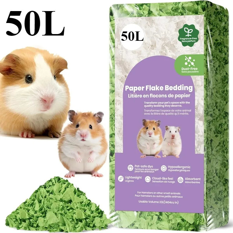 Paper Small Pet Bedding Hamster Rabbits Guinea Pigs Odor Control Dust-Free Moisture Absorbent Natural Shavings Bedding