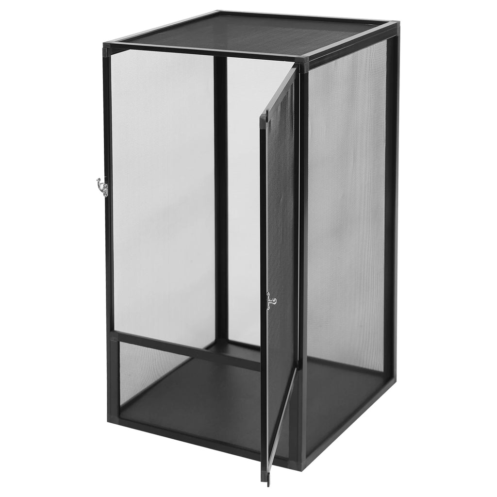 Reptile Pet Feeding Net Box, Aluminum Alloy Micro Habitat Terrarium Enclosure