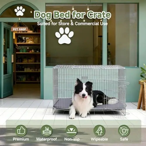 XXL Dog Crate Pad 47x29" - Waterproof, Anti-Slip, Double-Sided Mat for Large Dogs, Dark Gray