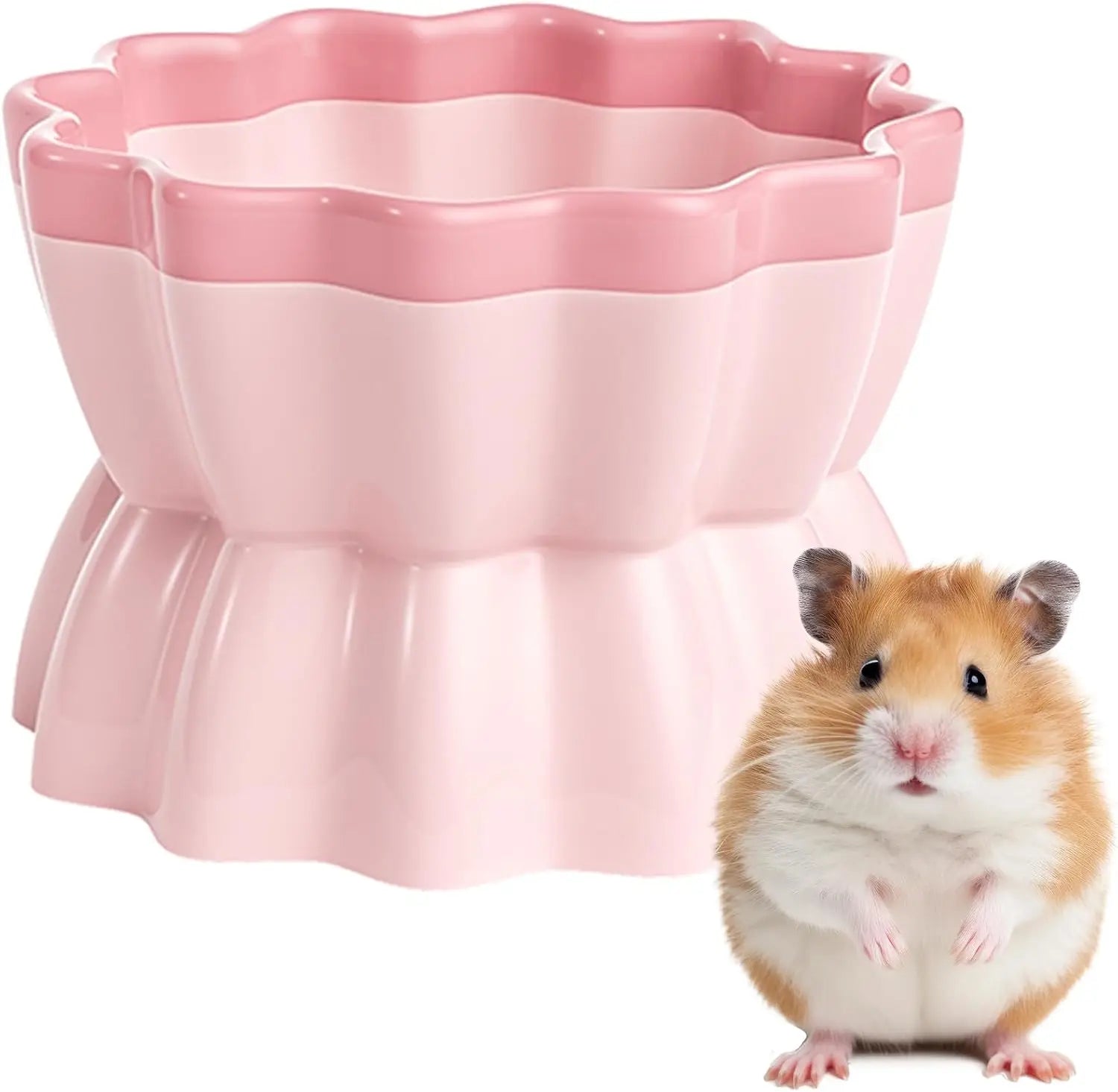 Anti-Tip Ceramic Pet Bowl - Hamster/Rabbit Food Dish, Chew-Proof