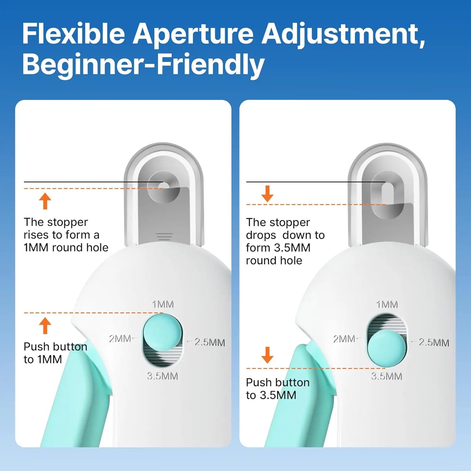 Cat Nail Clippers with Safety Guard, Adjustable Aperture Cat Claw Cutter made of Stainless Steel & ABS, Precision Trimming