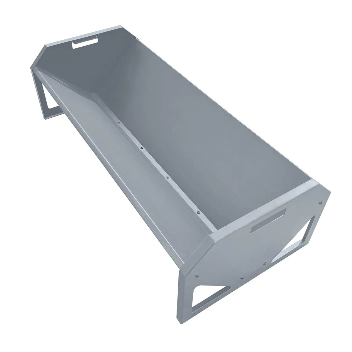 22 Gallon Heavy Duty Galvanized Steel Livestock Feeder Hay Trough Rustproof V-Shaped Bottom For Horse Goat Sheep Cattle Alpaca