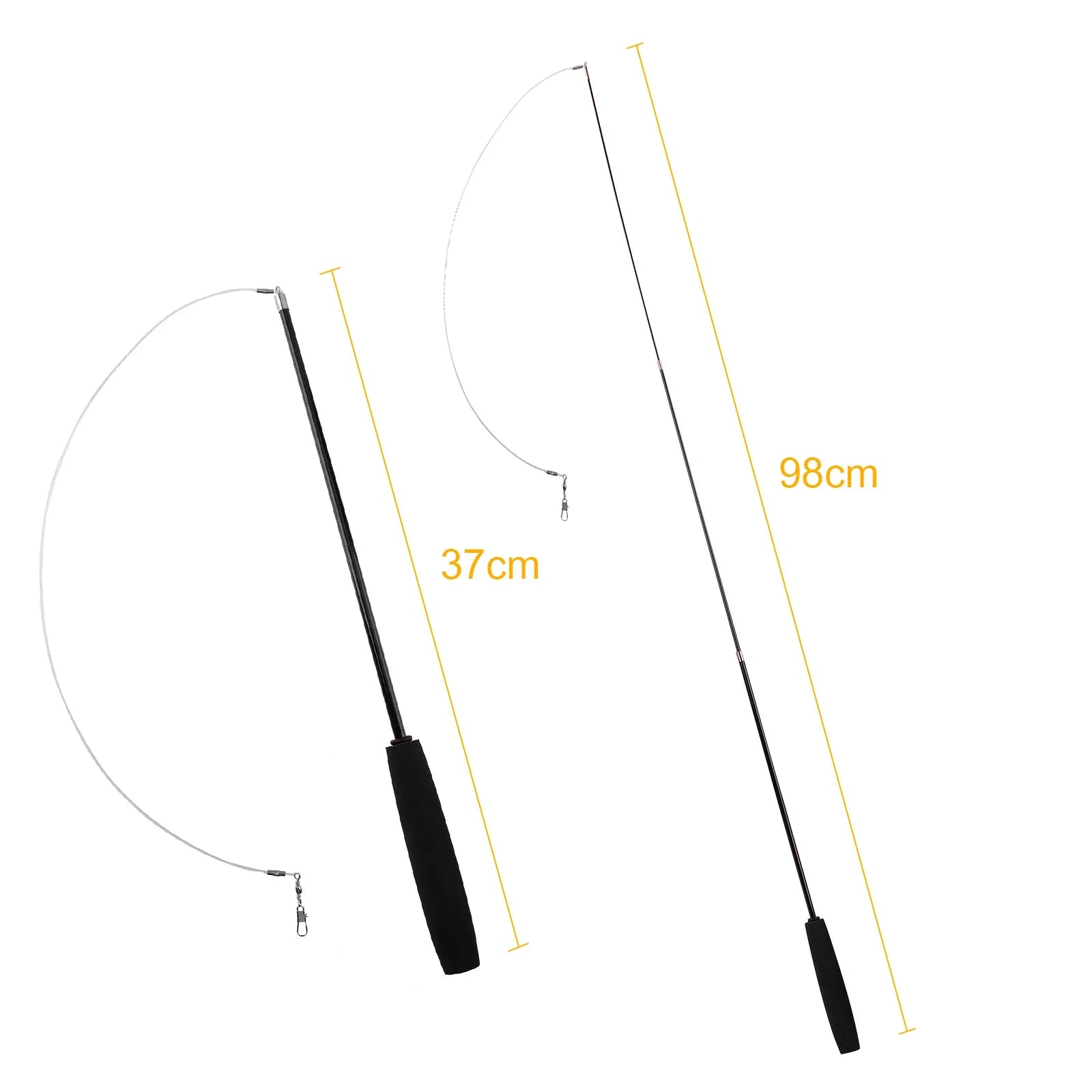 Cat Kitten Three-section Telescopic Fishing Pole Wand for Interactive Play Toys