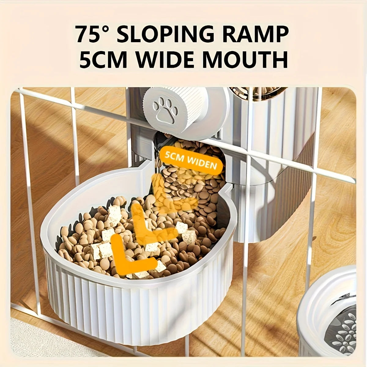 Automatic hanging pet water dispenser, gravity flow design, multi bowl cat, dog, and rabbit feeder