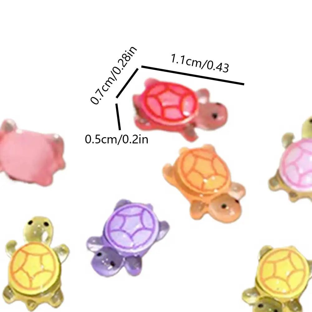 100Pcs Mini Resin Turtles Night Glow Figurines Realistic Tiny Turtles Acrylic for Micro Landscaping