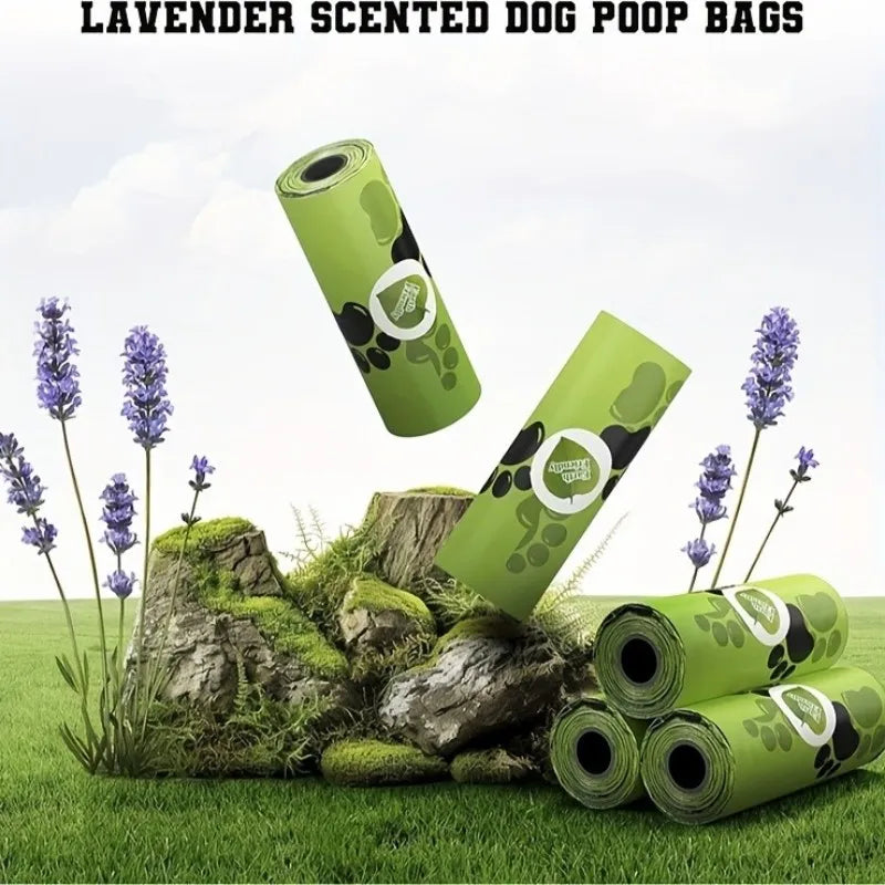 Biodegradable Pet Waste Bags - Extra Thick Poop Bags for Dogs & Cats, Portable Roll with Dispenser, Eco-Friendly