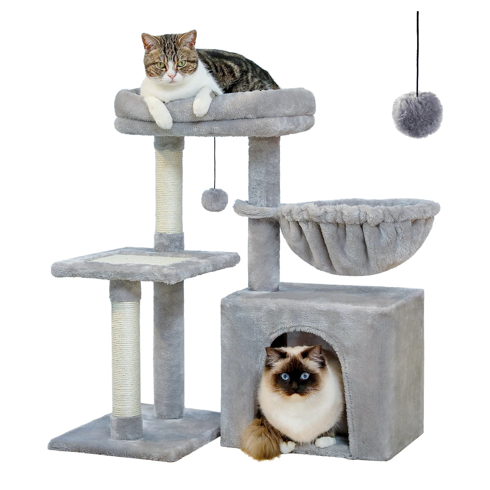 Cat tree Cat Tower for Indoor Cats 2 Styles Cat Activity Tree with Cat Scratching Posts Big Hammock and Removable Top Perch
