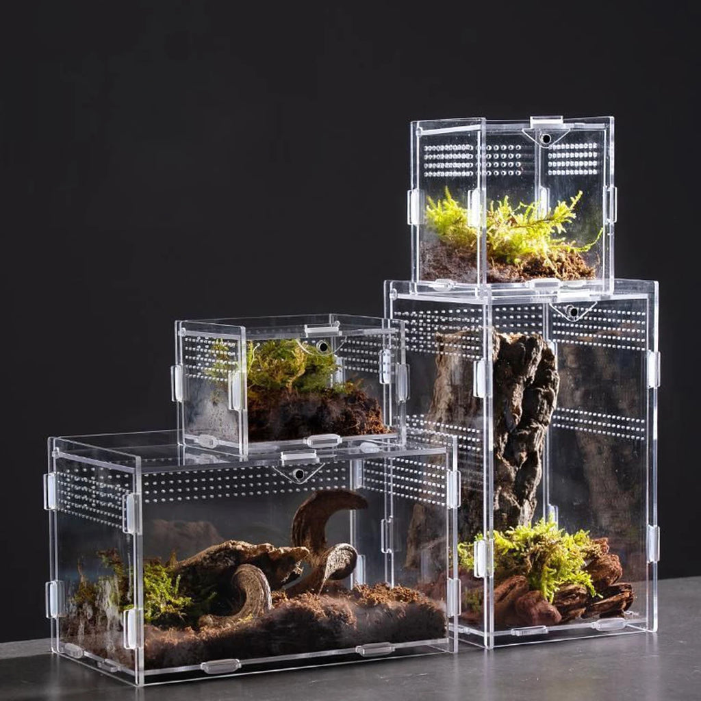 Acrylic Transparent Reptile Terrarium Breeding Box Enclosure Habitat