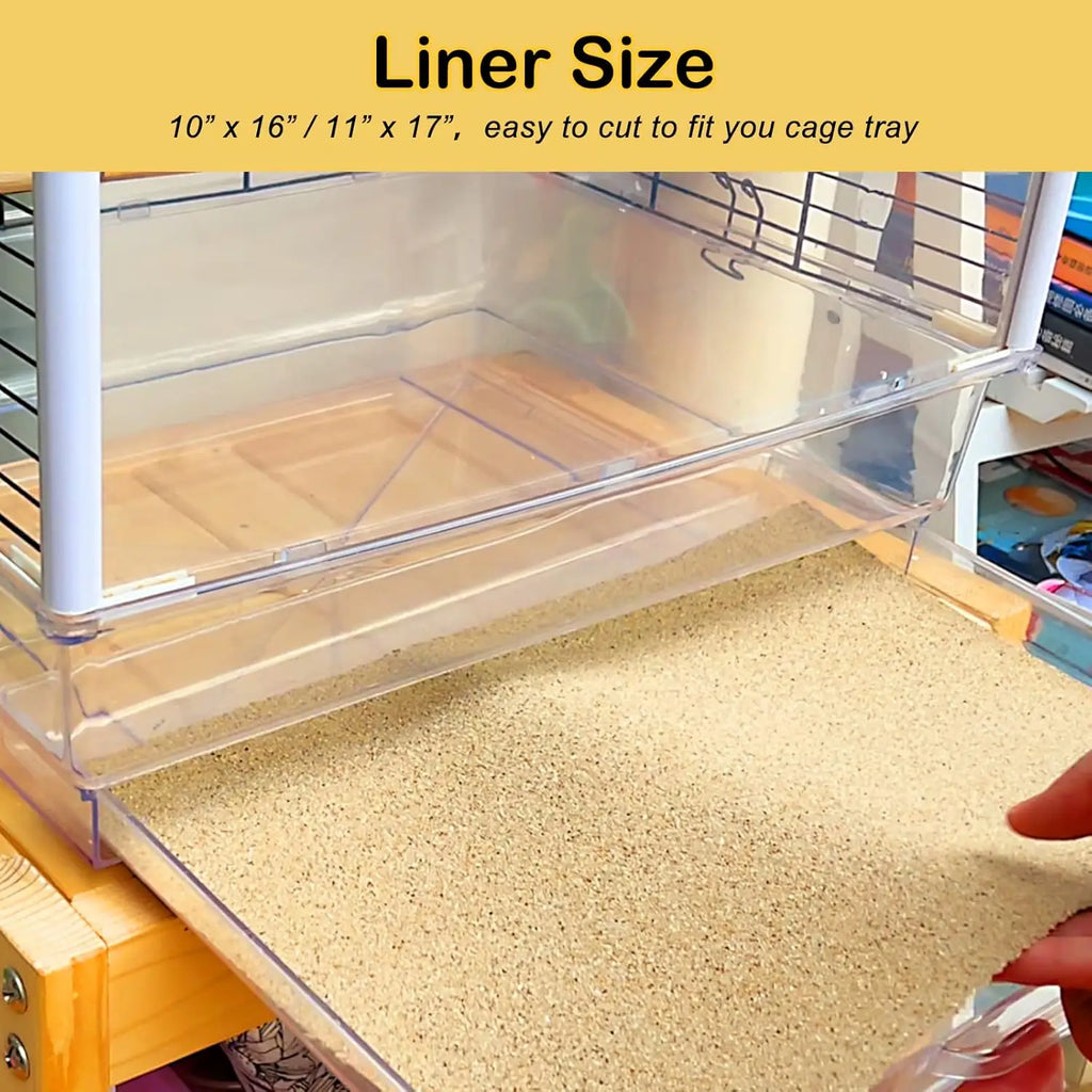 120-Pack Bird Cage Liner Gravel Paper 17" x 11" for Small Birds Easy Cleaning