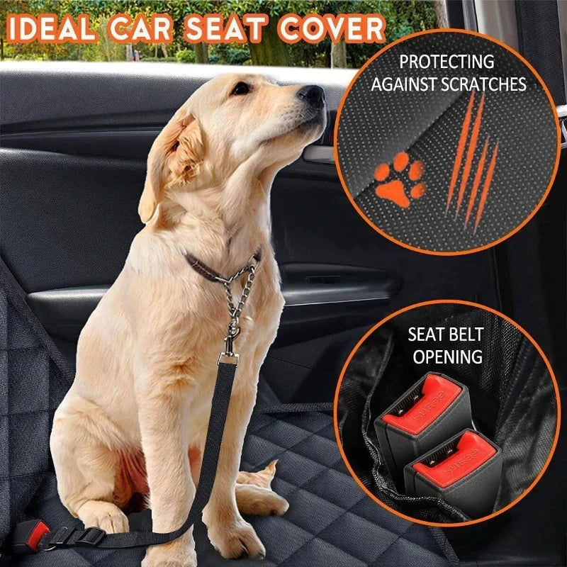 Universal Size Dog Car Seat Cover Waterproof Back Seat Protector Non-Slip with 2 Dog Seat Belts Adjustable Pet Seat Cover