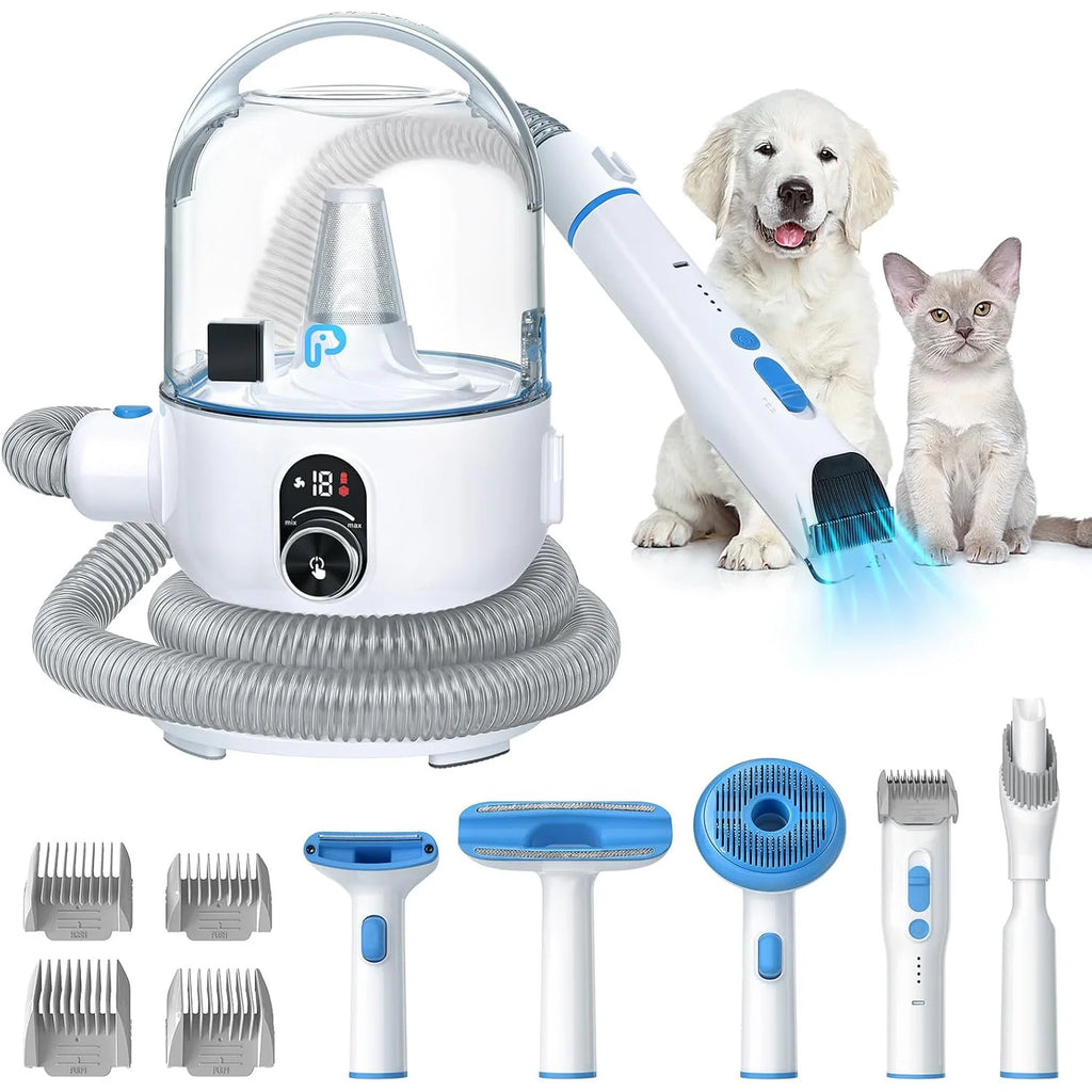Pet Grooming Kit with 2L Vacuum Suction, Professional Quiet Grooming with 5 Grooming Tools