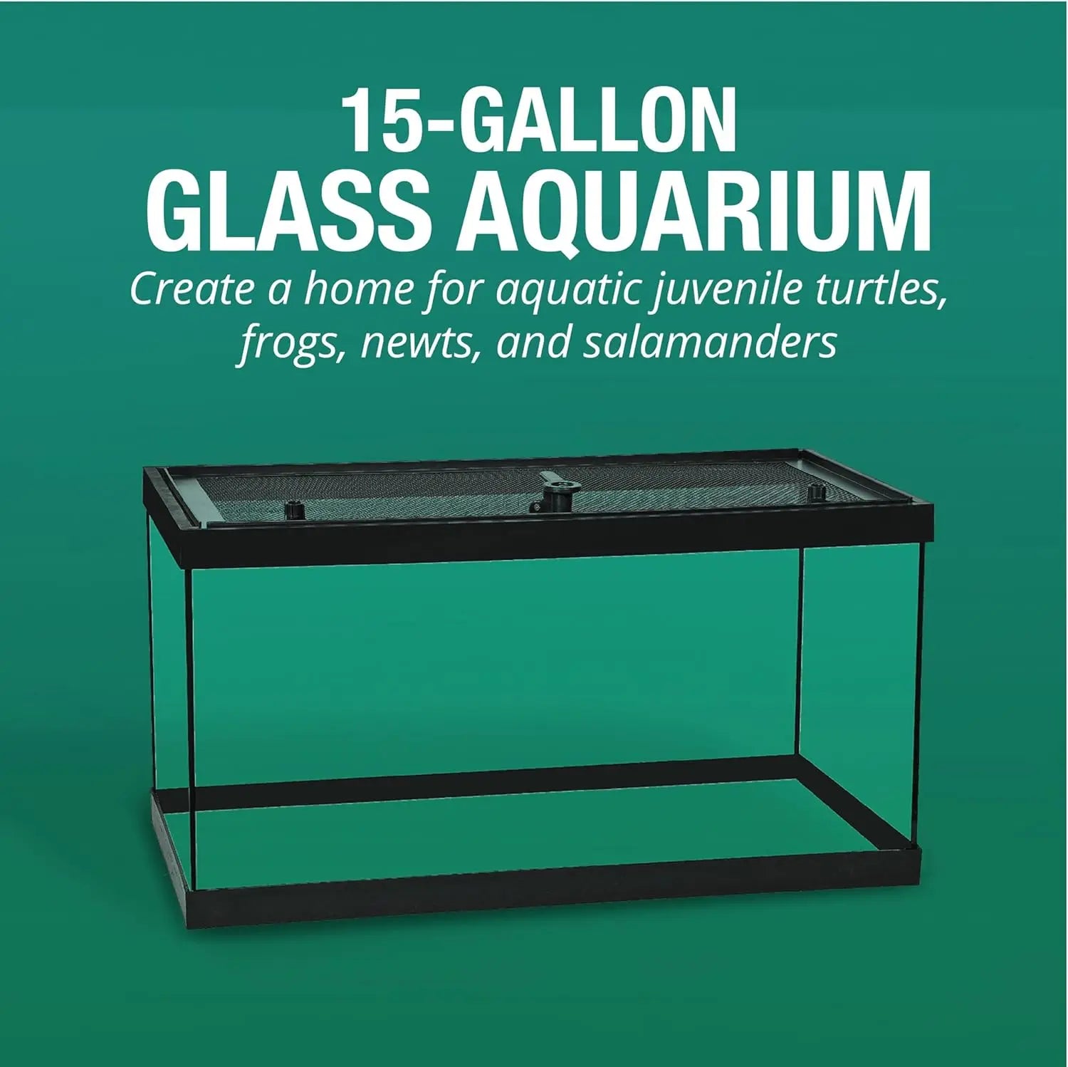 15-Gallon Aquatic Reptile & Amphibian Habitat Kit for Turtles, Frogs, Newts, Salamanders - 24.4x12.5x12.7 inches