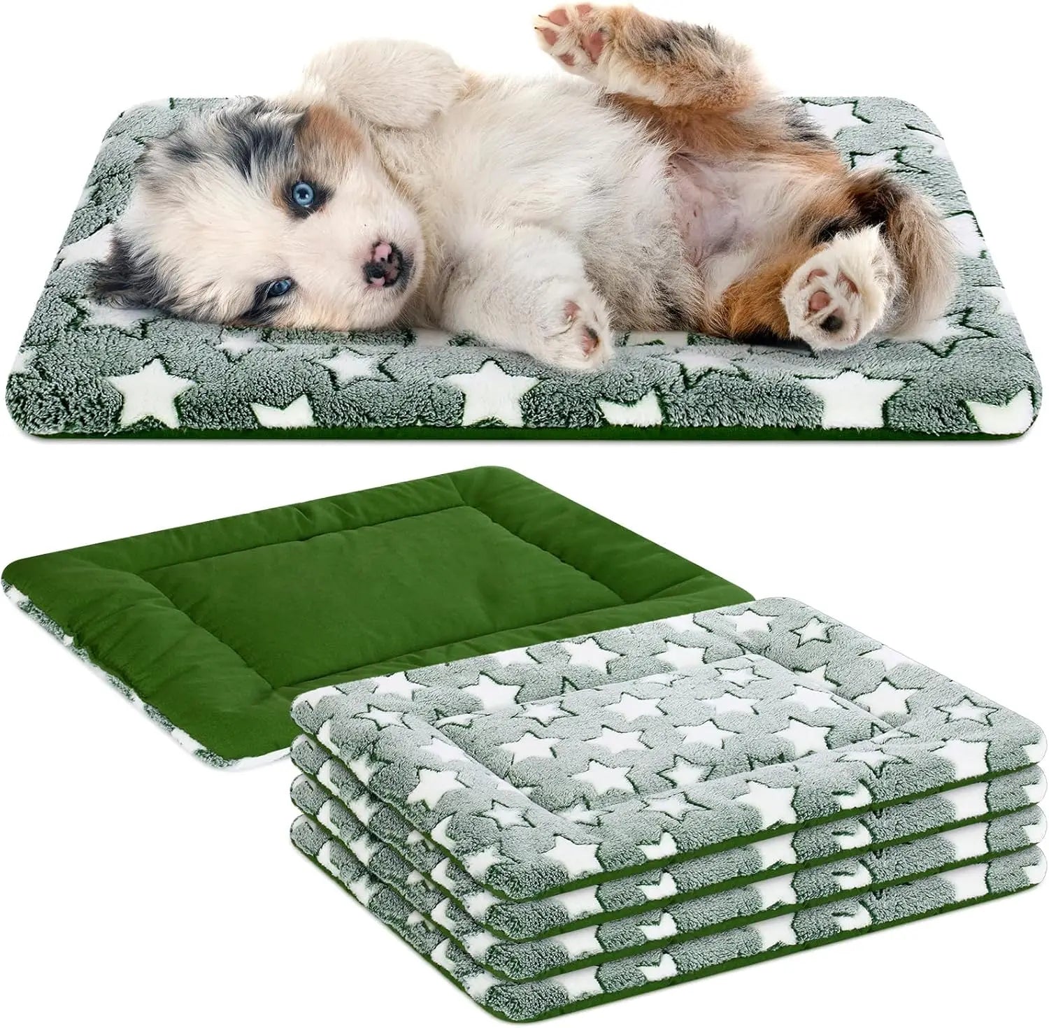4 Pcs Crate Pads, Ultra Soft Warm Washable Kennel Mat for Small to Large Dogs Cats