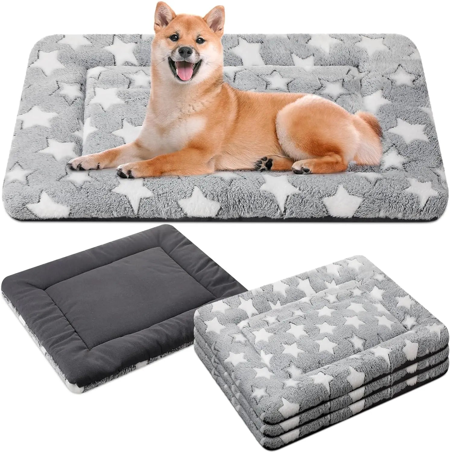 4 Pcs Crate Pads, Ultra Soft Warm Washable Kennel Mat for Small to Large Dogs Cats