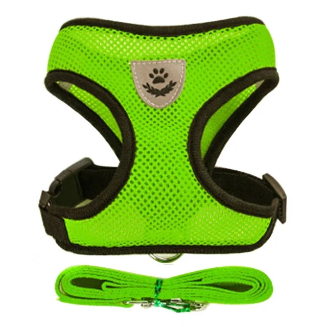 Cat Dog Harness Vest Walking Lead Leash Polyester Adjustable Mesh For Small Medium Pet