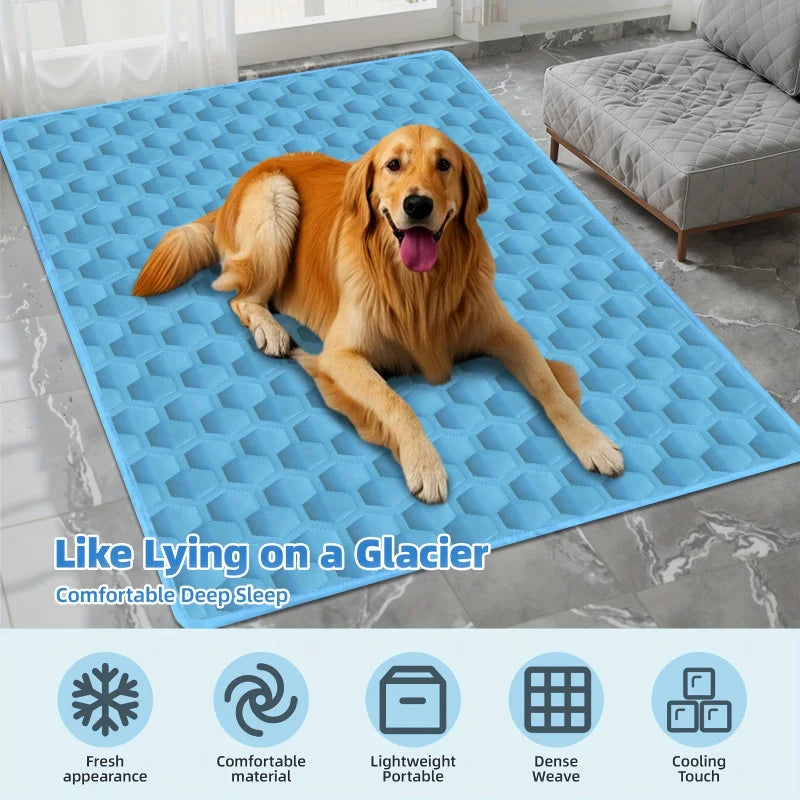 Cooling Mat Summer Washable Portable Pet Cooling Pad for Dogs Cat Ice Silk Blanket Breathable Sleeping Mat
