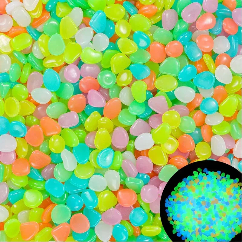 100pcs Colorful Glowing Rocks for Aquarium Decoration