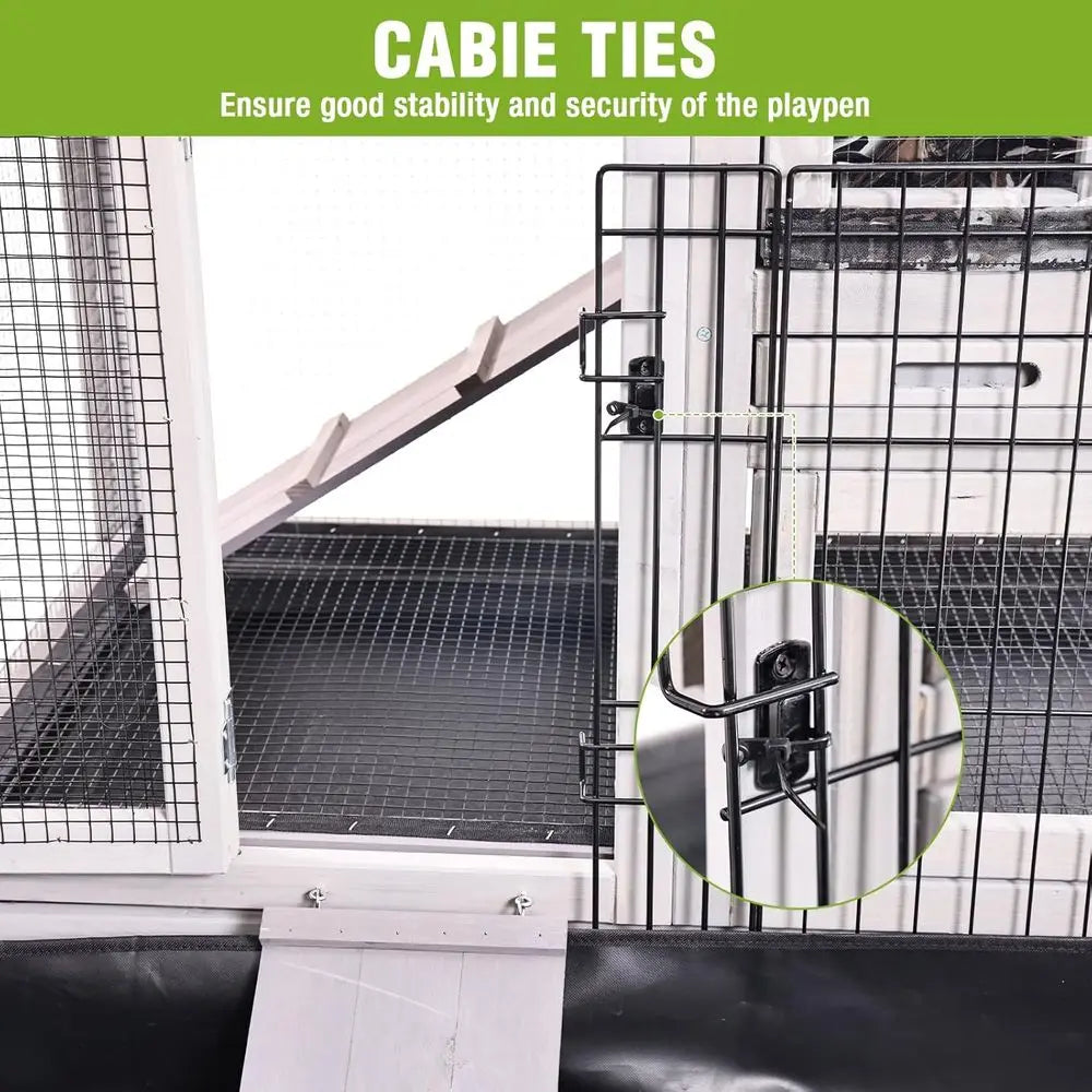 Pet Playpen, with Waterproof Liner, Pet Run Extension for Small Animals Portable