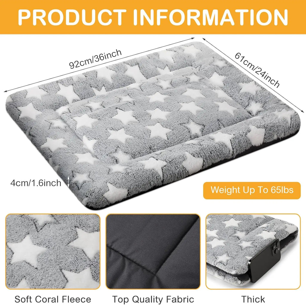 4 Pcs Crate Pads, Ultra Soft Warm Washable Kennel Mat for Small to Large Dogs Cats