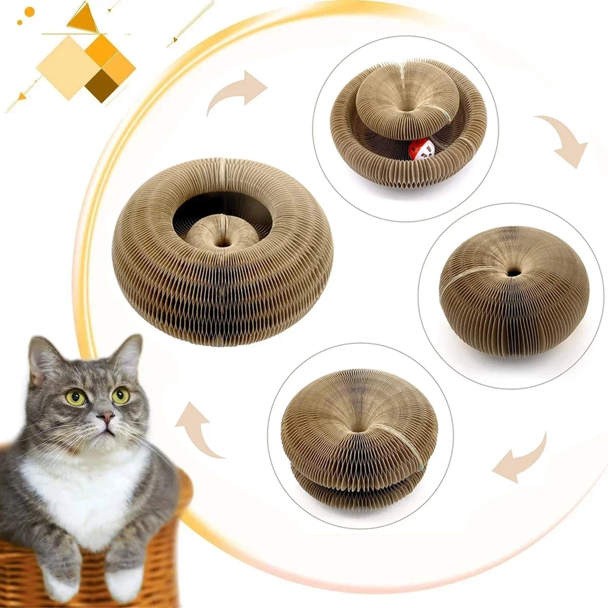 Cat Toy Cats Scratcher Round Corrugated for Cats Grinding Claw