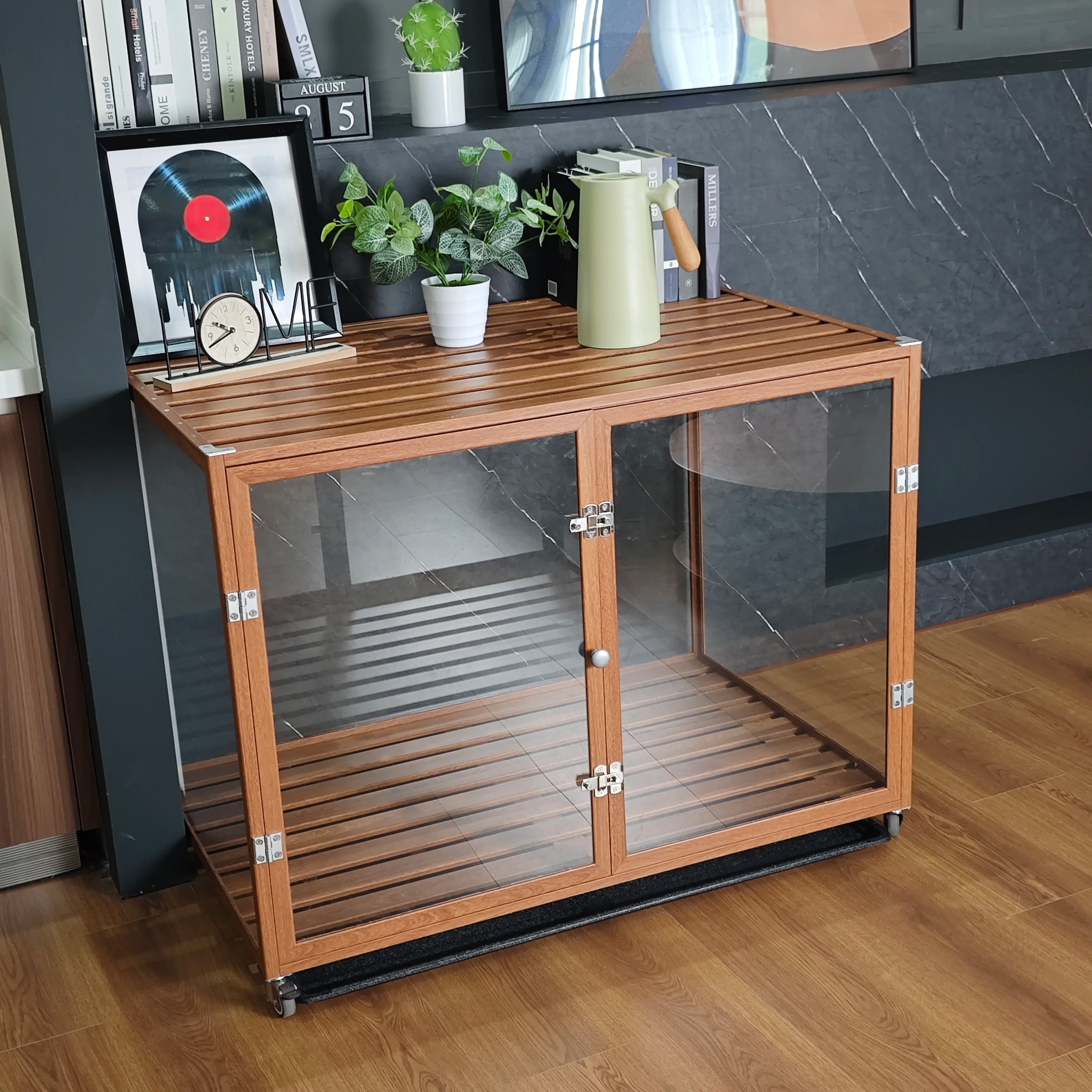 Transparent Pet Dog Crate Aluminum Frame Ideal for Indoor Outdoor Use Durable