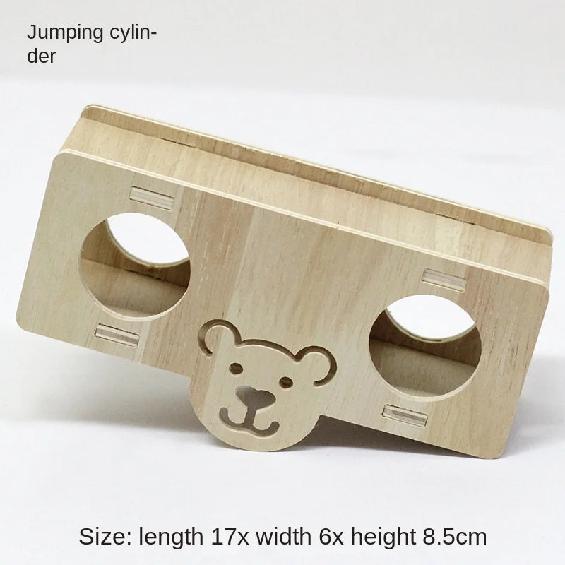Hamster Toys Small Houses Wooden Furniture Running Wheels Villas Swings Wooden Nests Bite Resistant