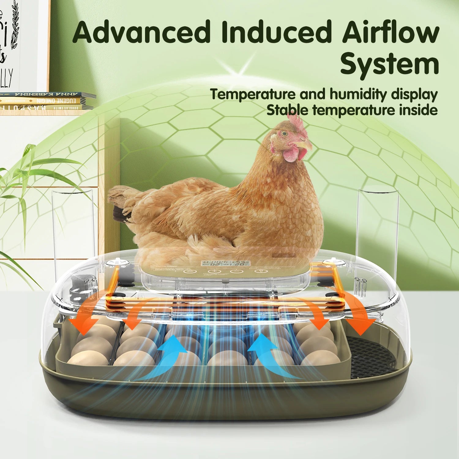 24 Egg Incubator with Automatic Turning, Temperature and Humidity Control, LED Egg Candler, and Auto Water Addition