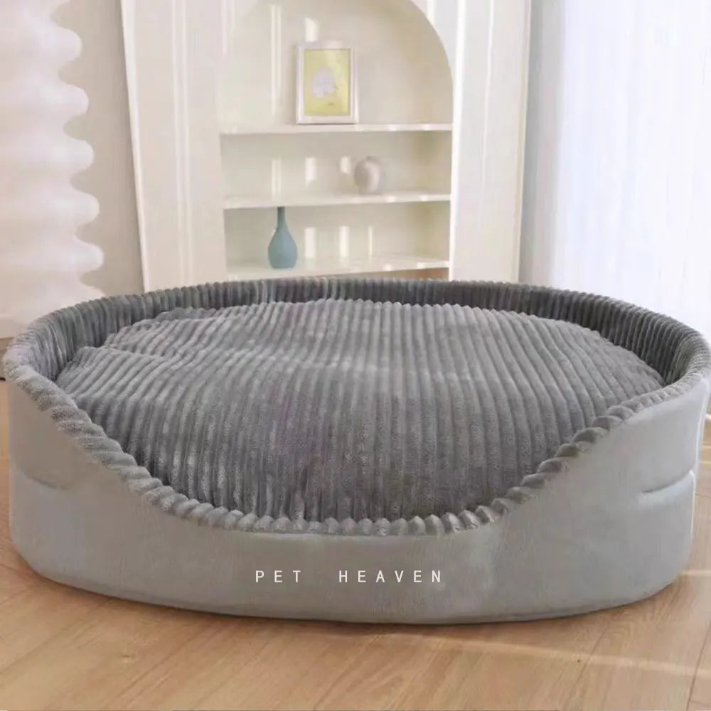 A super-sized pet bed that is soft, dirt resistant, non-slip, comfortable, suitable for living rooms, outdoor places