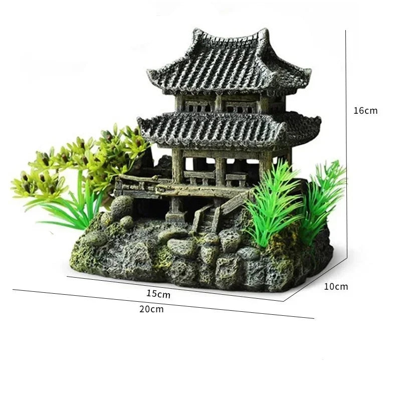 Fish Tank House Ornament Resin Aquarium Landscape