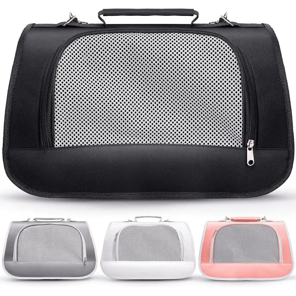 Small Pet Carrier for Cats, Rabbits, Small Dogs – Airline Approved Soft-Sided Travel Bag, Lightweight and Ventilated