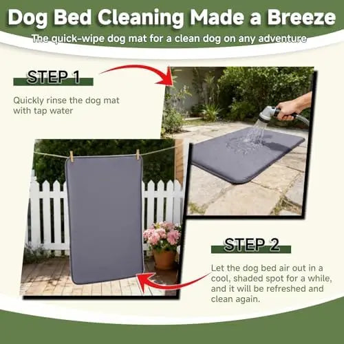 XXL Dog Crate Pad 47x29" - Waterproof, Anti-Slip, Double-Sided Mat for Large Dogs, Dark Gray