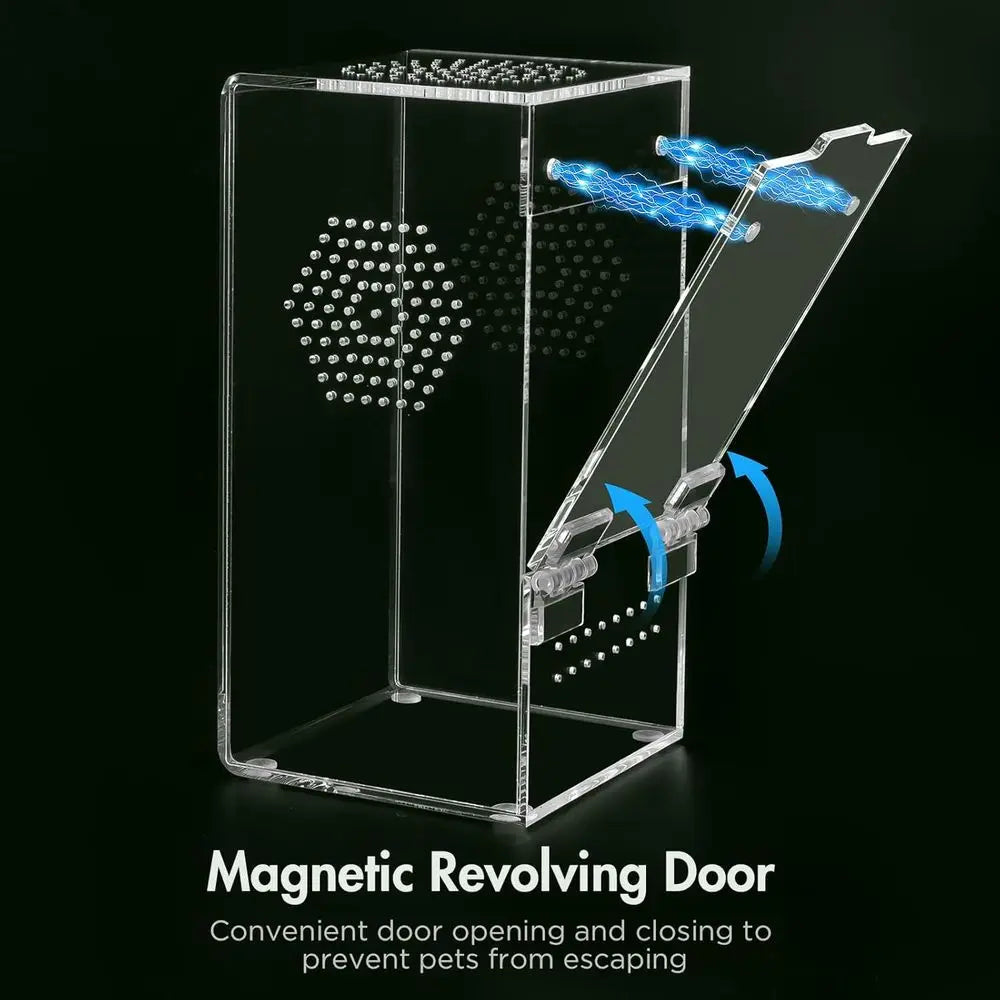 Pre-Assembled, Acrylic Terrarium with Magnetic Door & All-Side Ventilation for small insects