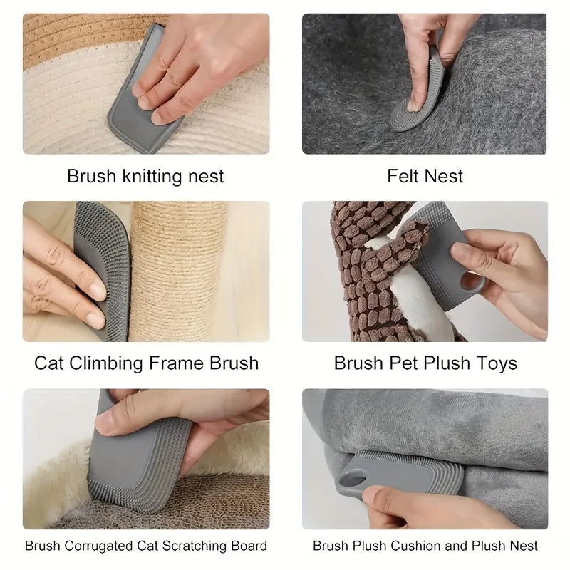 6Pcs Car Hair Scraper, Interior Hair Cleaner Brush, Portable Pet Hair Remover Tool for Clothes, Reusable